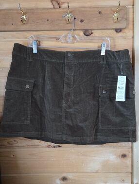 Corduroy Cargo Mini Skirt